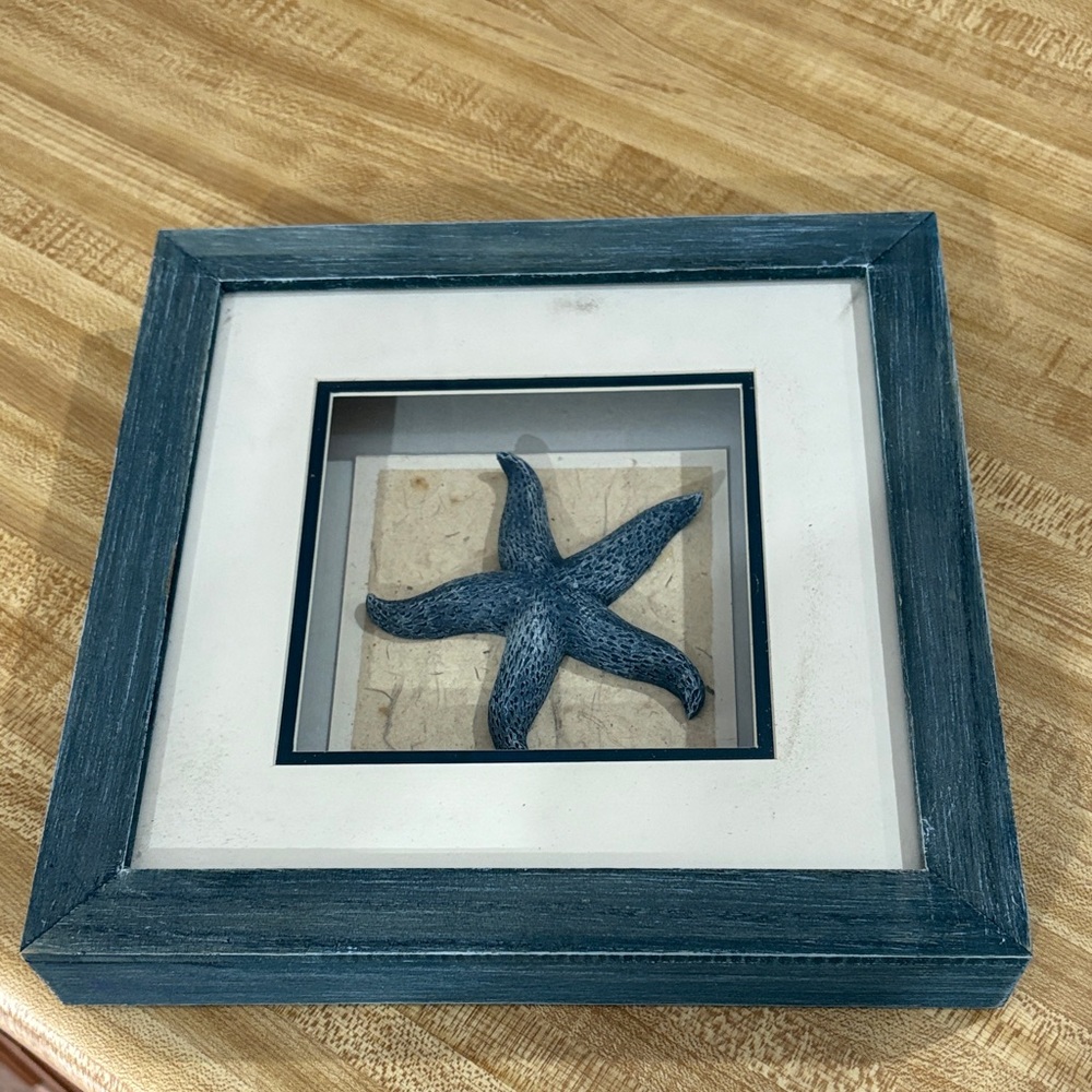 DECOR Coastal Blue Starfish Shadow Box Frame